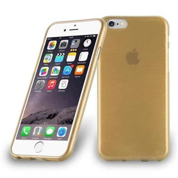 Coque Apple iPhone 6 / iPhone 6S GULD Cadorabo DESIGN BRUSHED Housse TPU Silikon Skydd Etui Case Cover Ultra Slim Bumper