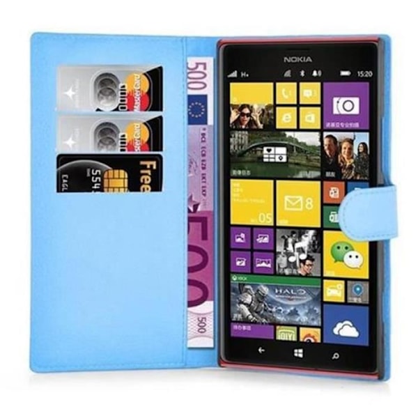 Coque - Cadorabo - Nokia Lumia 1520 - Similskinn - Blek Himmel - Fodral med Horisontell Ställning HIMLABLÅT