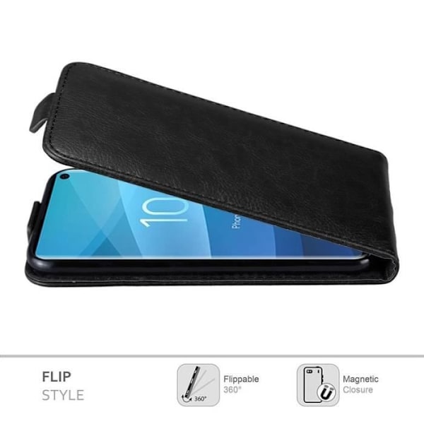 Skyddande fodral - CADORABO - Samsung Galaxy S10 - Syntetiskt läder - Magnetisk stängning - Flip-stil Svart