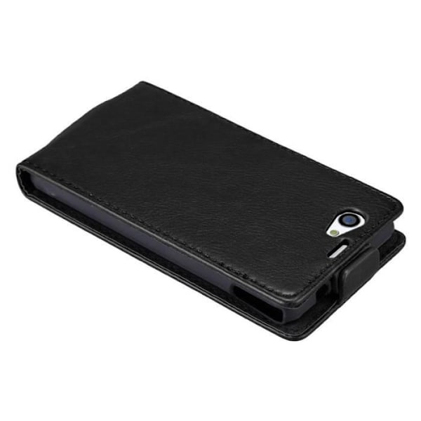 Coque - CADORABO - Sony Xperia Z1 COMPACT - Syntetiskt läder - Magnetstängning - Elegant Svart