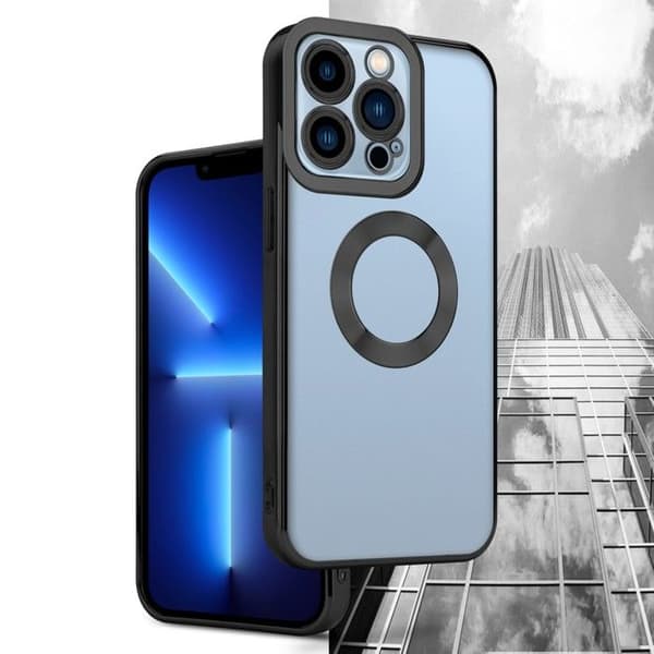 Transparent iPhone 13 PRO-fodral - Svart Stötsäker Chrome Design Vit