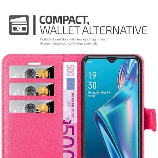 Coque - CADORABO - Oppo A12 - Rosé - Syntetisk - Bokstöd funktion Rosa