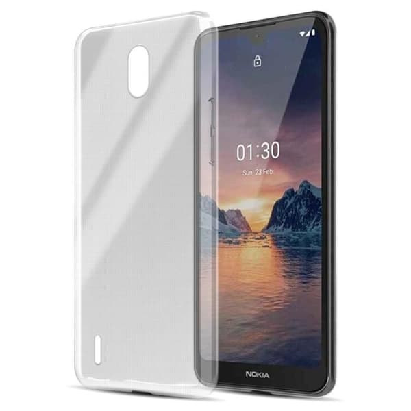 Transparent stötsäker silikonfodral för Nokia 1.3 Vit