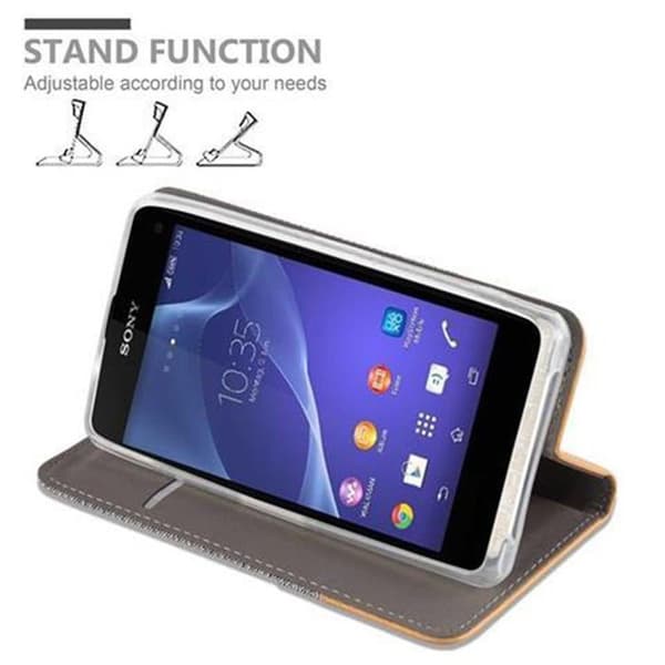 Skyddsfodral för Sony Xperia Z1 COMPACT i LJUST GRÅ BRUN Stötskyddande Etui Grå