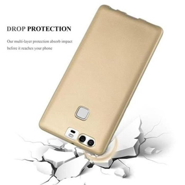 Huawei P9 Fodral METALLIC GULD Cadorabo METALLIC MATT DESIGN Fodral TPU Silikonskydd Fodral Skydd Ultra Slim Bumper