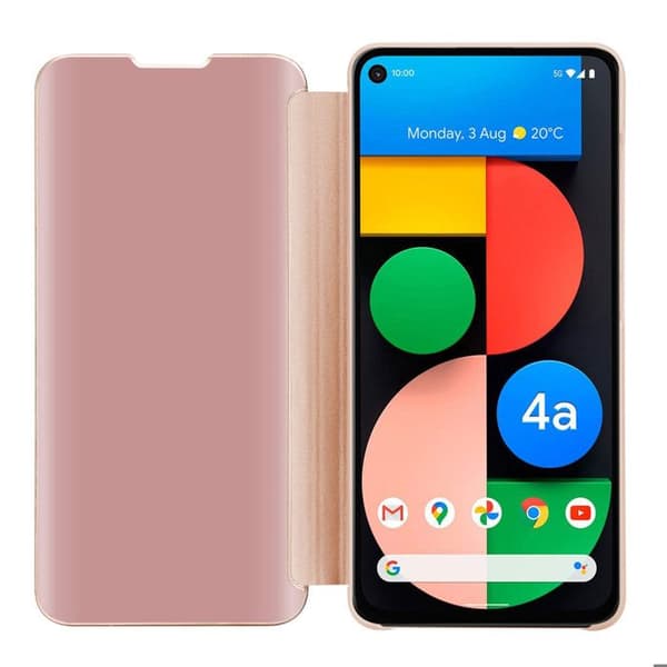 Skyddsskal för Google PIXEL 4A i KUNZIT ROSA med spegel Ros
