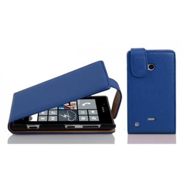 Cadorabo Nokia Lumia 720 DESIGN FLIP-stil Fodral Skal i konstläder Struktur HEMLIG BLÅ