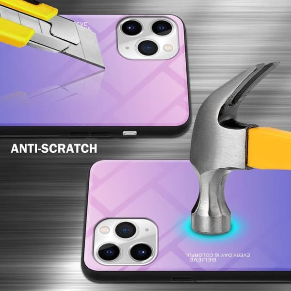 iPhone 11 PRO MAX-fodral i ROSA - BLÅ Stötsäker Bicolor design Svart