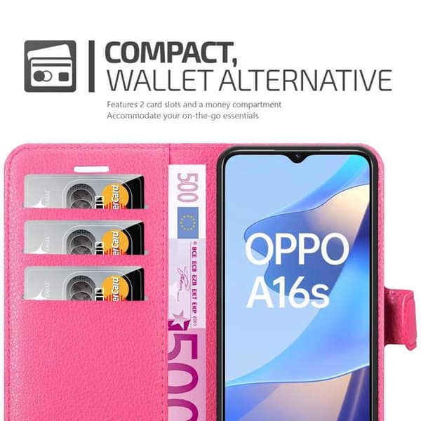 Etui för Oppo A16s / A54s i SOCKERROSA Ros