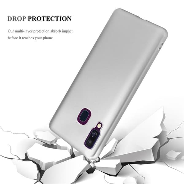 Skyddsfodral för Samsung Galaxy A40 Skyddsfodral i MATTSILVER Metallic Design Grå
