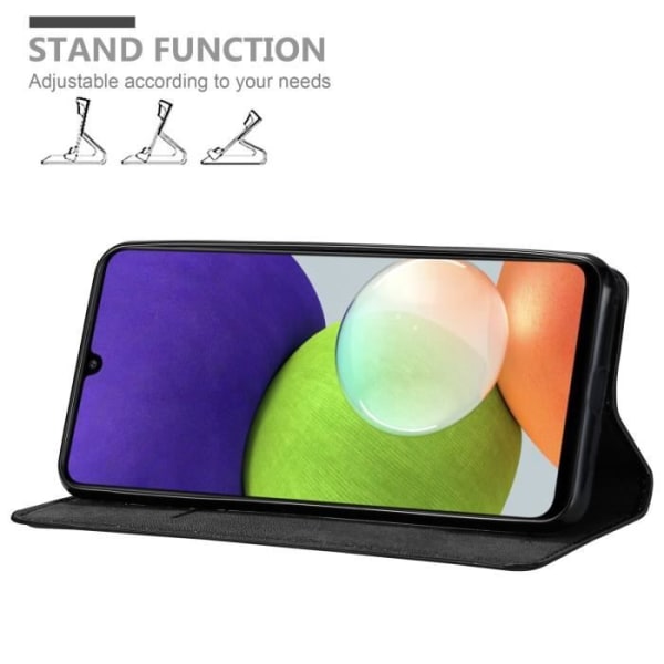 Coque - CADORABO - A22 4G / M22 / M32 4G - Svart Natt - Book-ägg med ställfunktion - Magnetiskt skydd NATTSVART