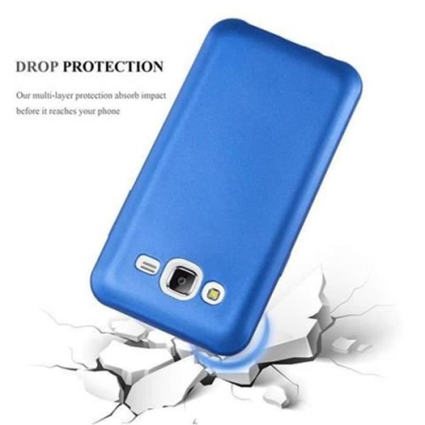 Fodral Samsung Galaxy J5 2015 (5) METALLIC BLUE Cadorabo MATT METALLIC TPU Silikonskydd Fodral Cover Ultra Slim Bumper