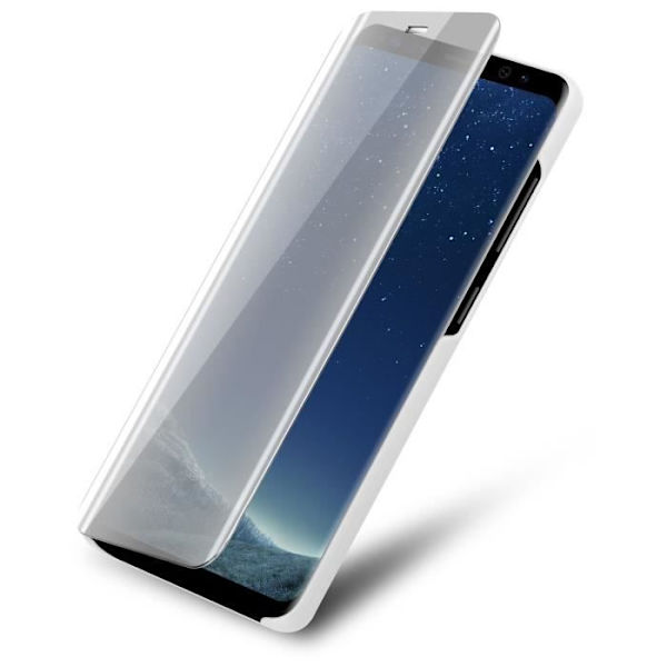 Fodral till Samsung Galaxy S8 - CADORABO - SILVER AGATE - Clear View - 360 graders spegelskydd Pengar
