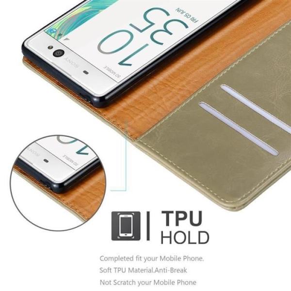 Fodral till Sony Xperia XA - CADORABO - Brun - Magnetisk - Mjuk - Stativfunktion kastanj