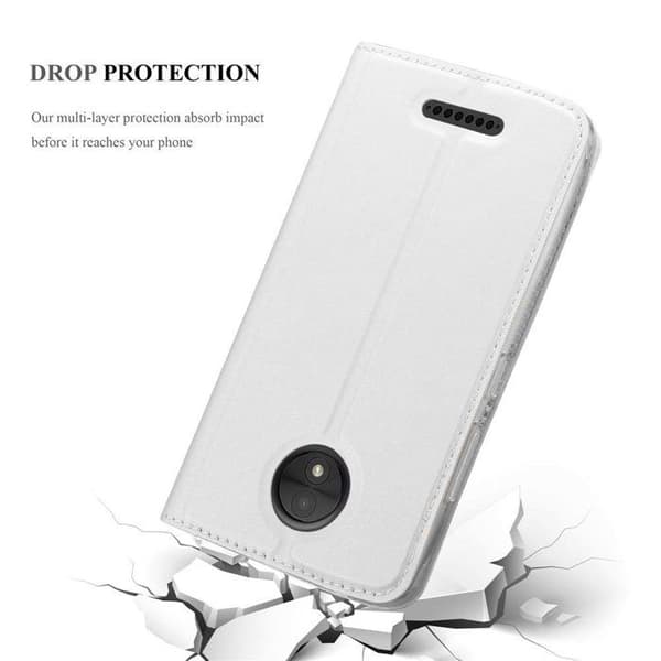 Flip-fodral för Motorola MOTO C Plånbok i KLASSISK SILVER Stötsäker Grå
