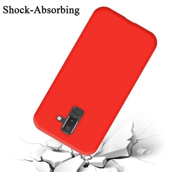 Telefonfodral - CADORABO - Samsung Galaxy A6PLUS / J8 - Silikon TPU - Röd - Optimal skydd Röd