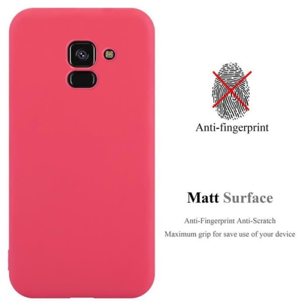 Coque - CADORABO - Samsung Galaxy A8 PLUS 2018 - Candy Röd - Mjuk skydd - Tunn design Candy Red