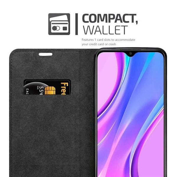 Coque - CADORABO - Xiaomi RedMi 9 - Röd Äpple - Ultra tunn - Magnetstängning - Ställfunktion ÄPPELRÖD