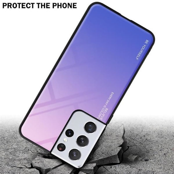 Fodral för Samsung Galaxy S21 ULTRA Skal i ROSA - BLÅT Fodral Skyddsskydd tvåfärgad TPU