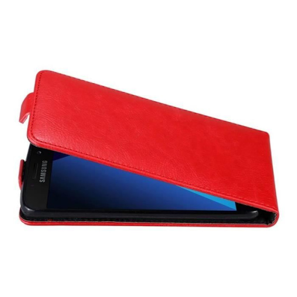 Skyddshölje - CADORABO - Samsung Galaxy A3 2017 - Röd - Syntetläder - Flip med magnetisk stängning Röd