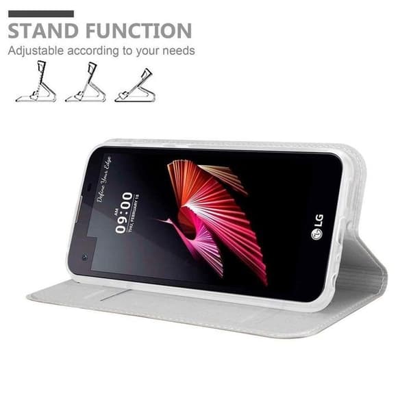 Flip-fodral för LG X SCREEN Fodral i CLASSY SILVER Plånbok Stötsäker Grå