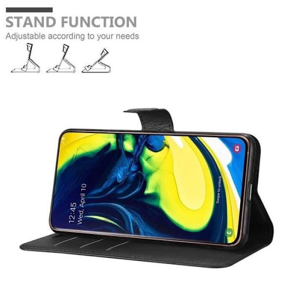 Cadorabo fodral till Samsung Galaxy A80 / A90 - i svart - Bokställsfunktion