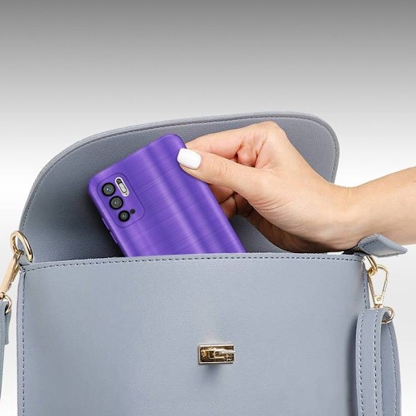 Coque för Xiaomi RedMi NOTE 10 5G / POCO M3 PRO 5G Fodral i Borstad Lila Silikonskydd TPU Flexibelt Kameraskydd Lila