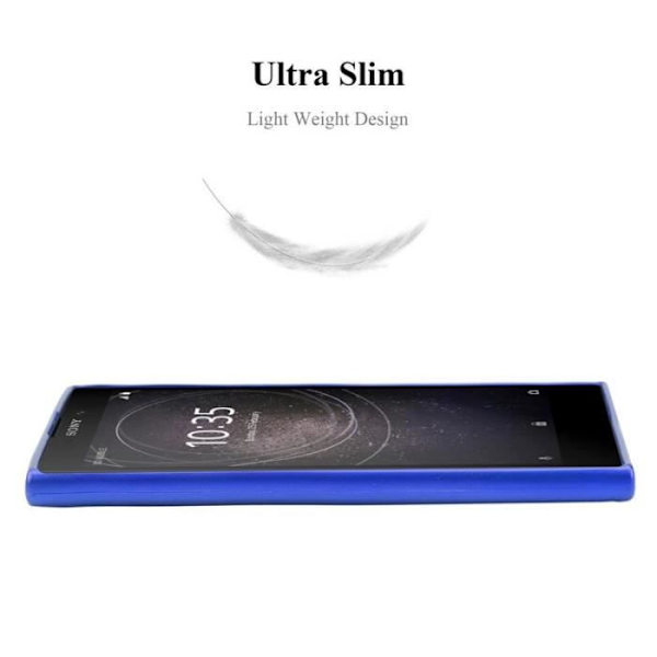 Cadorabo-fodral fungerar med Sony Xperia L2 i METALLIC BLUE - Stötsäker och reptålig TPU-silikonhölje - Ultratunt