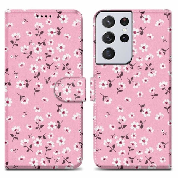 Coque - CADORABO - Samsung Galaxy S21 ULTRA - Regn av blommor nr 6 - Magnetisk stängning - Ställfunktion Blomregn Nr. 6