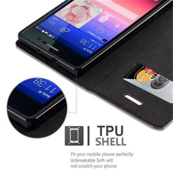 Cadorabo Huawei P7 Fodral KAFFEBRUNT Osynlig MAGNETISK STÄNGNING Fodral Fodral stöder stativ och kortplats