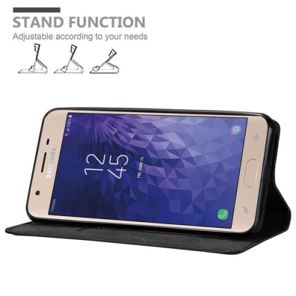 Coque portefeuille - CADORABO - Samsung Galaxy J3 2018 - Syntetiskt läder - Magnetstängning - 360° lock Svart
