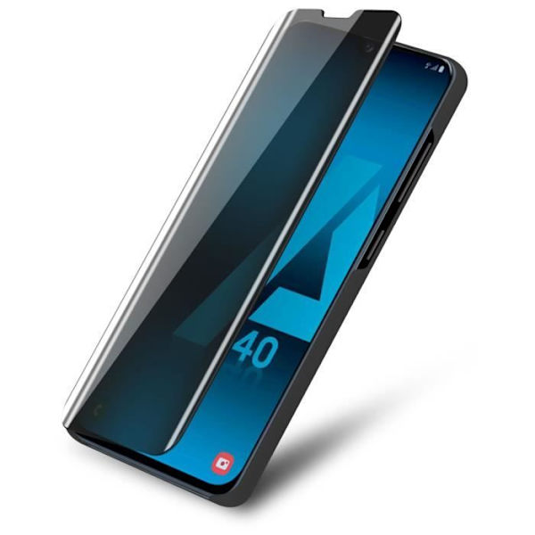 Etui för Samsung Galaxy A40 - CADORABO - Turmalin Svart - 360° Skydd - Clear View Design - Ställfunktion Svart turmalin