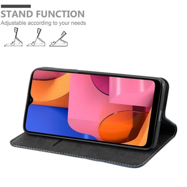 Coque Samsung Galaxy A20s - CADORABO - BLÅBRUN - Simili-läder - Magnetisk stängning - Ställfunktion BLÅ BRUN
