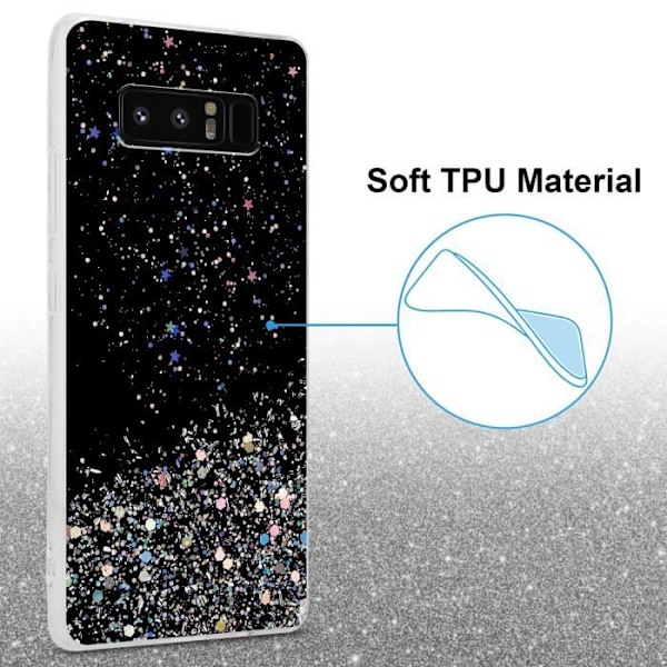 Coque - CADORABO - Galaxy NOTE 8 - Silikon TPU - Ultrafin - Glittrande paljetter Svart