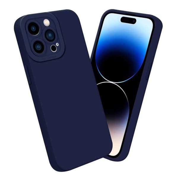 Skyddsfodral för iPhone 14 PRO i MÖRKBLADE FLUID Antichock Blå