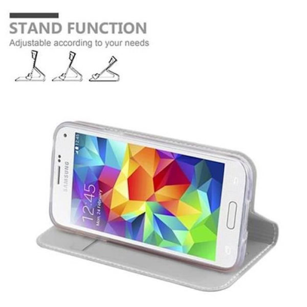 Samsung Galaxy S5 MINI - S5 MINI DUOS-fodral i CLASSY SILVER från Cadorabo (MATTE METALLIC Design) Fullt skyddsfodral med
