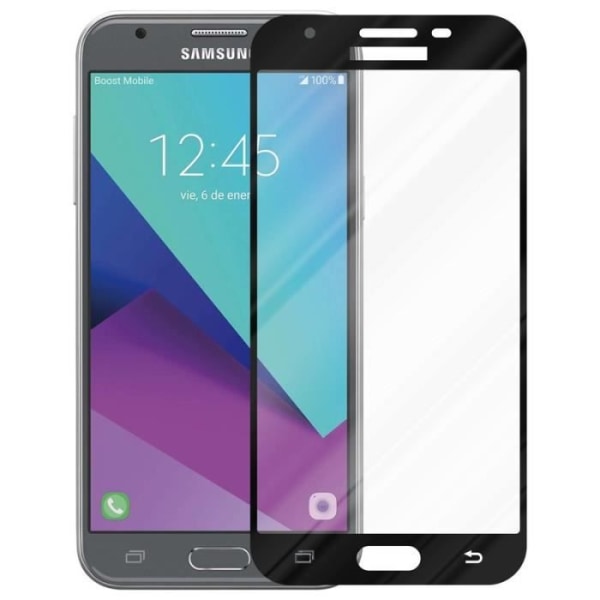 Cadorabo härdat glas Samsung Galaxy J5 2017 (7) Helfilmsskärmsskydd Glasskärmskydd KLART med SVART