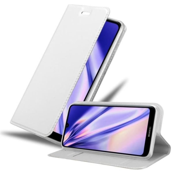 Fodral till Huawei Y6 2019 Fodral i CLASSY SILVER Fodral Skydd Magnetisk stängning Plånbok