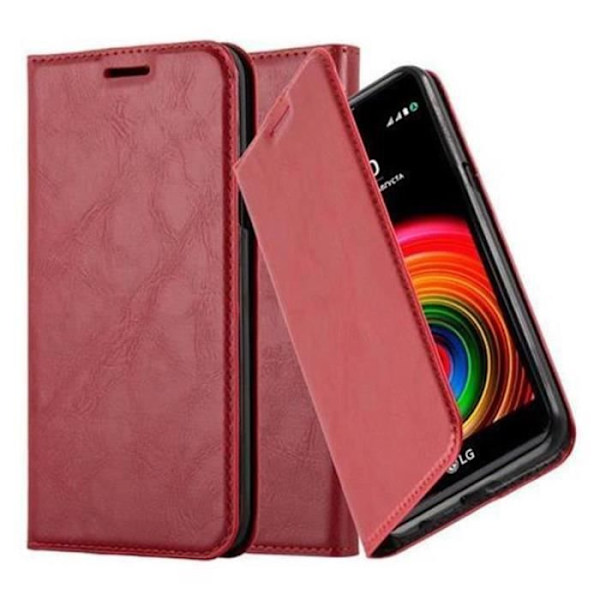 LG X POWER Fodral i APPLE RED från Cadorabo (INVISIBLE MAGNETIC CLOSURE Design) Helt skyddsfodral med flip flik