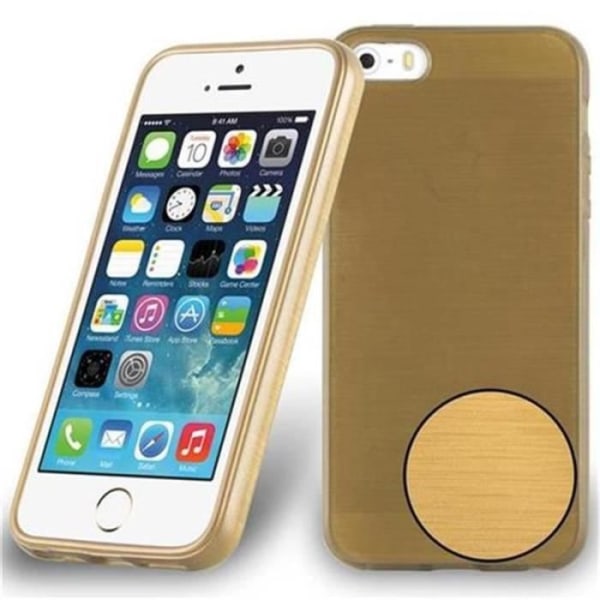 Apple iPhone 5 / 5S / SE Fodral GOLD Cadorabo DESIGN BORSTAD TPU Silikonskydd Fodral Skydd Ultra Slim Bumper