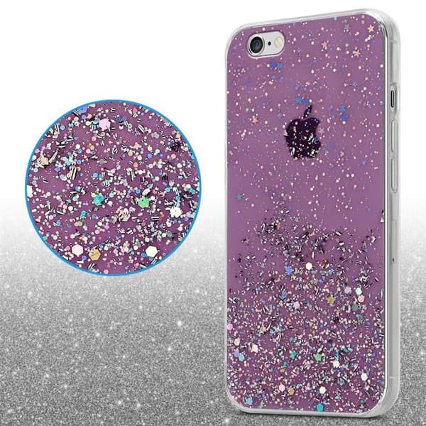iPhone 6 PLUS / 6S PLUS Skal Lila med Glitter Skydd Glittrande Design Violett