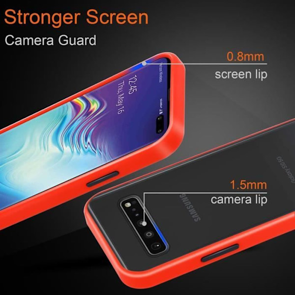 Coque - CADORABO - Samsung Galaxy S10 4G - Frostad Röd - Hybrid skydd - Matt design Frostad Röd