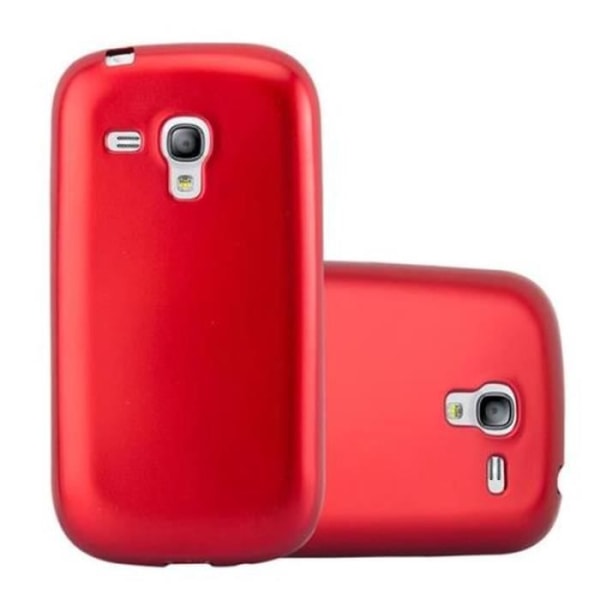 Cadorabo fodral för Samsung Galaxy S3 MINI - i rött - Mjukt TPU silikonskyddsfodral med anti-chock