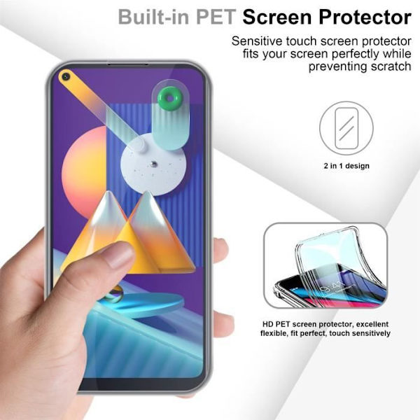 Cadorabo Fodral för Samsung Galaxy A11 EU / M11 i Transparent Fodral 360° Helkroppsskydd Skärmskydd Transparent