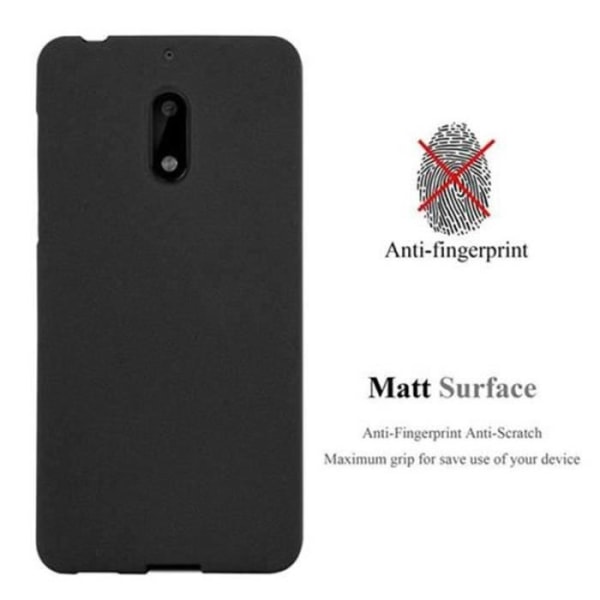 Nokia 6-fodral i BLACK FROST av Cadorabo (FROST Design) Ultratunt mjukt silikongel TPU-fodral med anti-chock – fodral