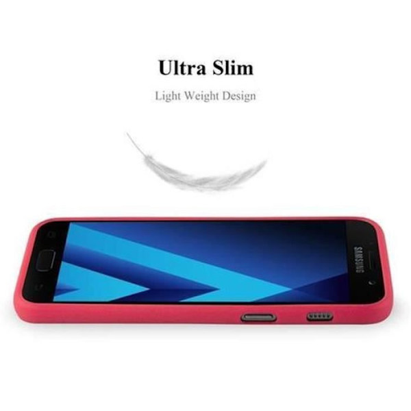Fodral Samsung Galaxy A3 2017 FROST RÖD Cadorabo FROST Fodral TPU Silikonskydd Fodral Fodral Ultra Slim Fin Bumper