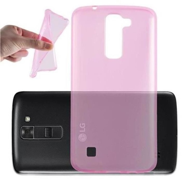 LG K7 2016 fodral - CADORABO - AIR design - Transparent ljus rosa - Mjuk silikon TPU Gel - Anti Shock Klart ljusrosa