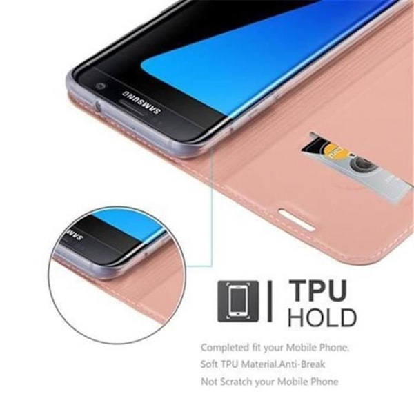Samsung Galaxy S7 EDGE Fodral i CLASSY ROSÉ GOLD från Cadorabo (METALLIC MATT Design) Fullt skyddsfodral med Flip Flip