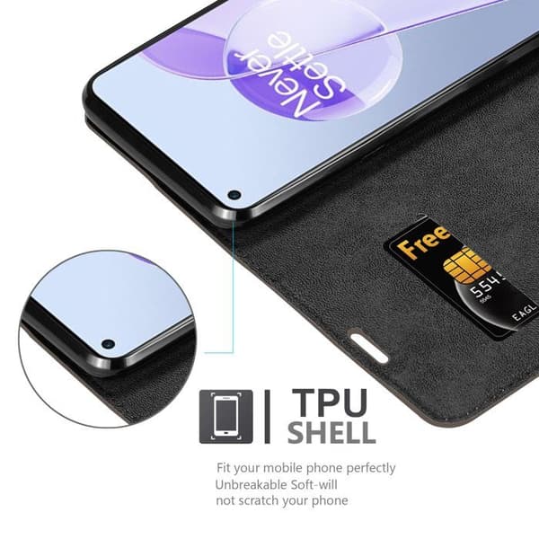 Etui för OnePlus 9RT 5G Fodral i MÖRK BRUN brun