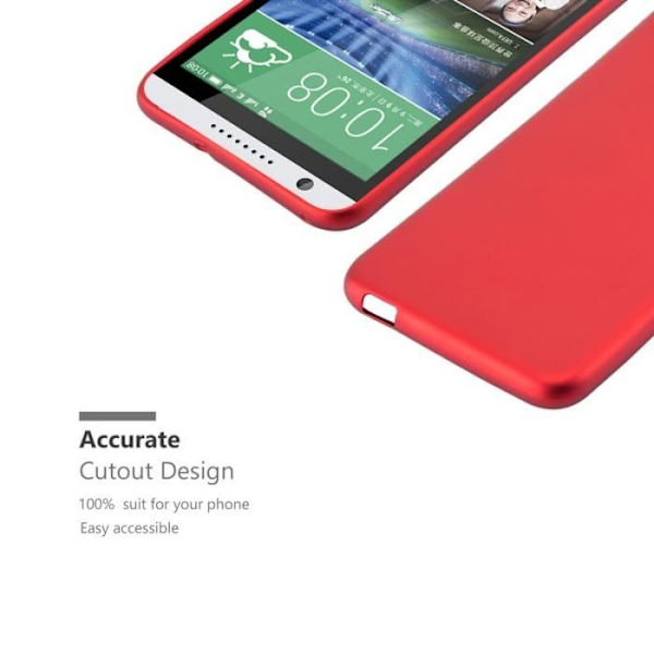 HTC Desire 820 Fodral i METALLIC RED från Cadorabo (METALLIC MATTE Design) Ultratunt mjukt silikongel TPU-skydd med anti